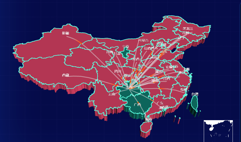 echarts实现全国及各省市地图（内附地图json文件）